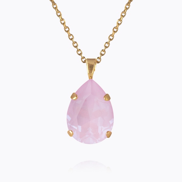 Caroline Svedbom Gold Mini Drop Necklace - Soft Pink